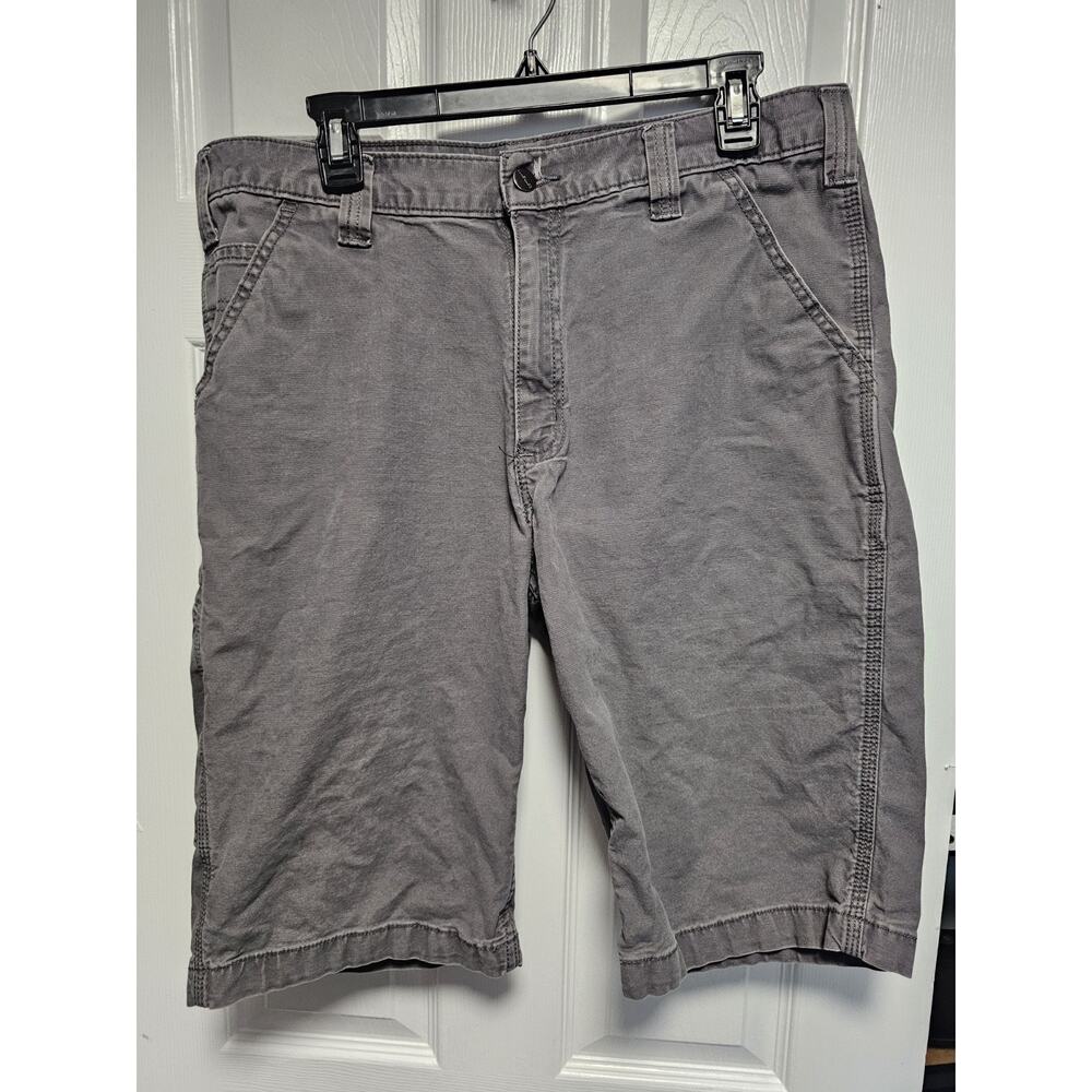 Vintage Carhartt Shorts Mens 36 Carpenter Khaki Duck Canvas Denim Work Gray